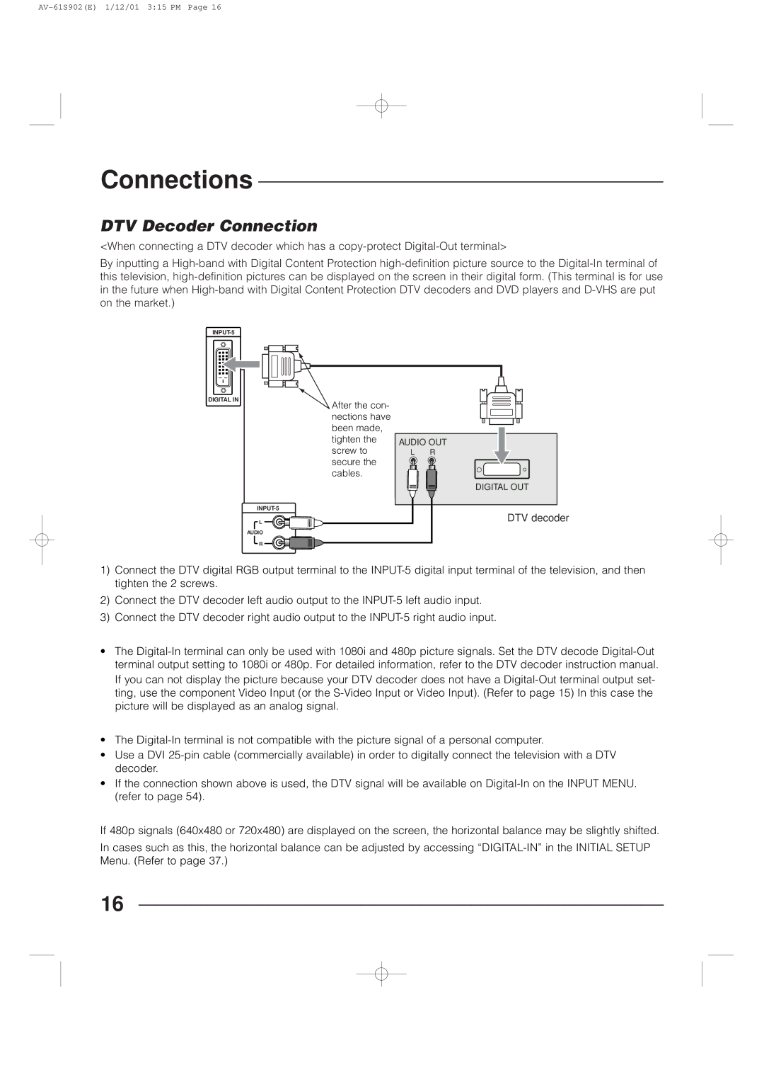 JVC AV-61S902 manual DTV decoder 