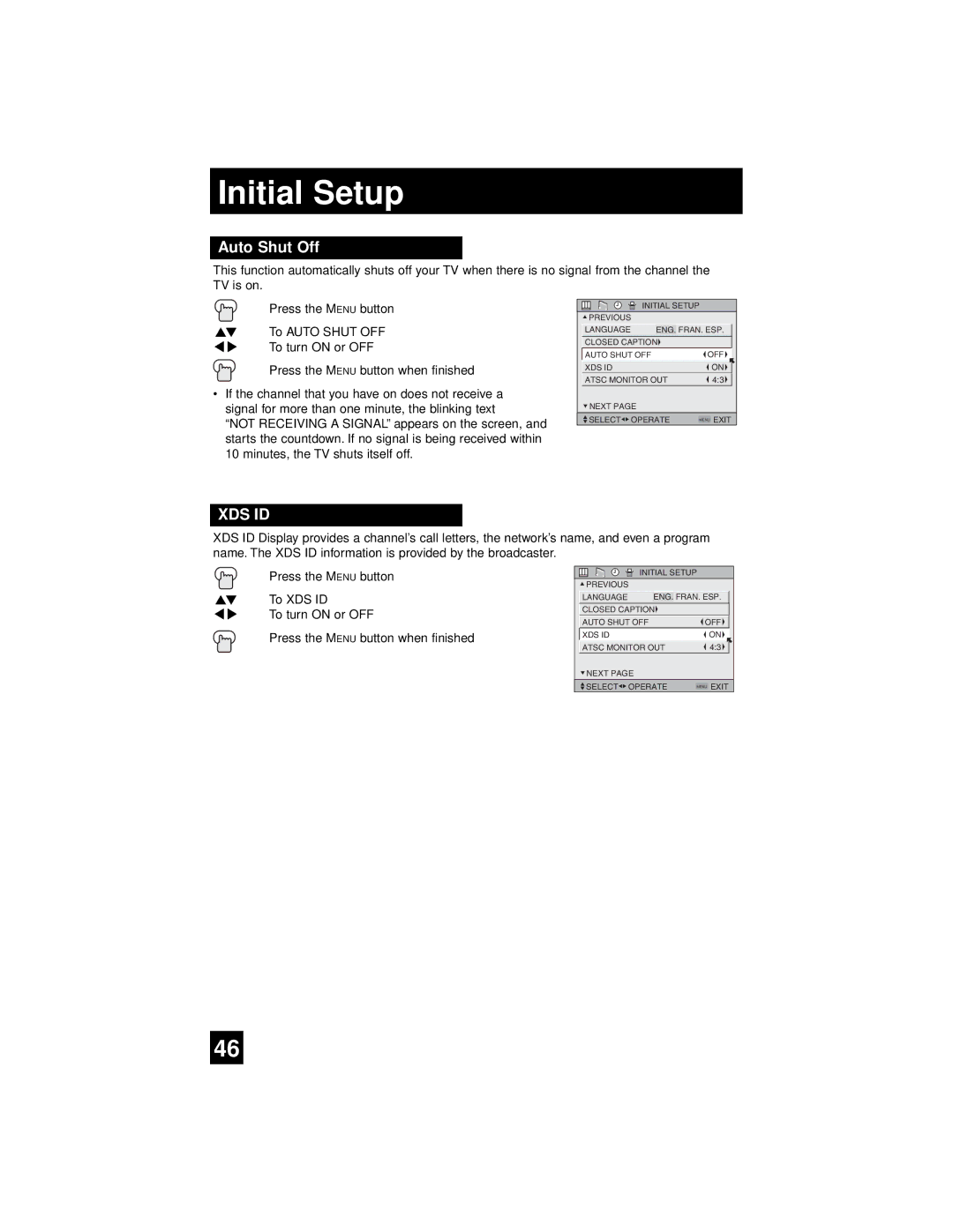 JVC AV-65WP94, AV 56WP94 manual Auto Shut Off, Xds Id 