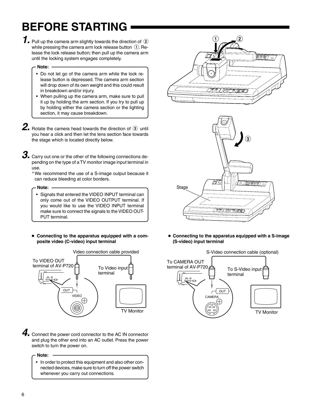 JVC AV-P720U manual Before Starting 