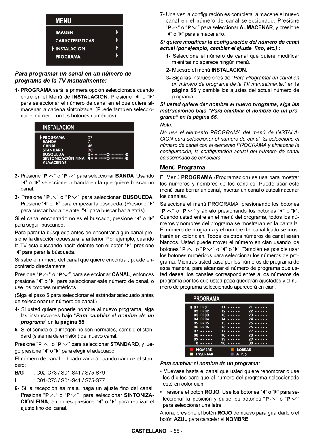 JVC AV14BJ8EPS manual Para cambiar el nombre de un programa 