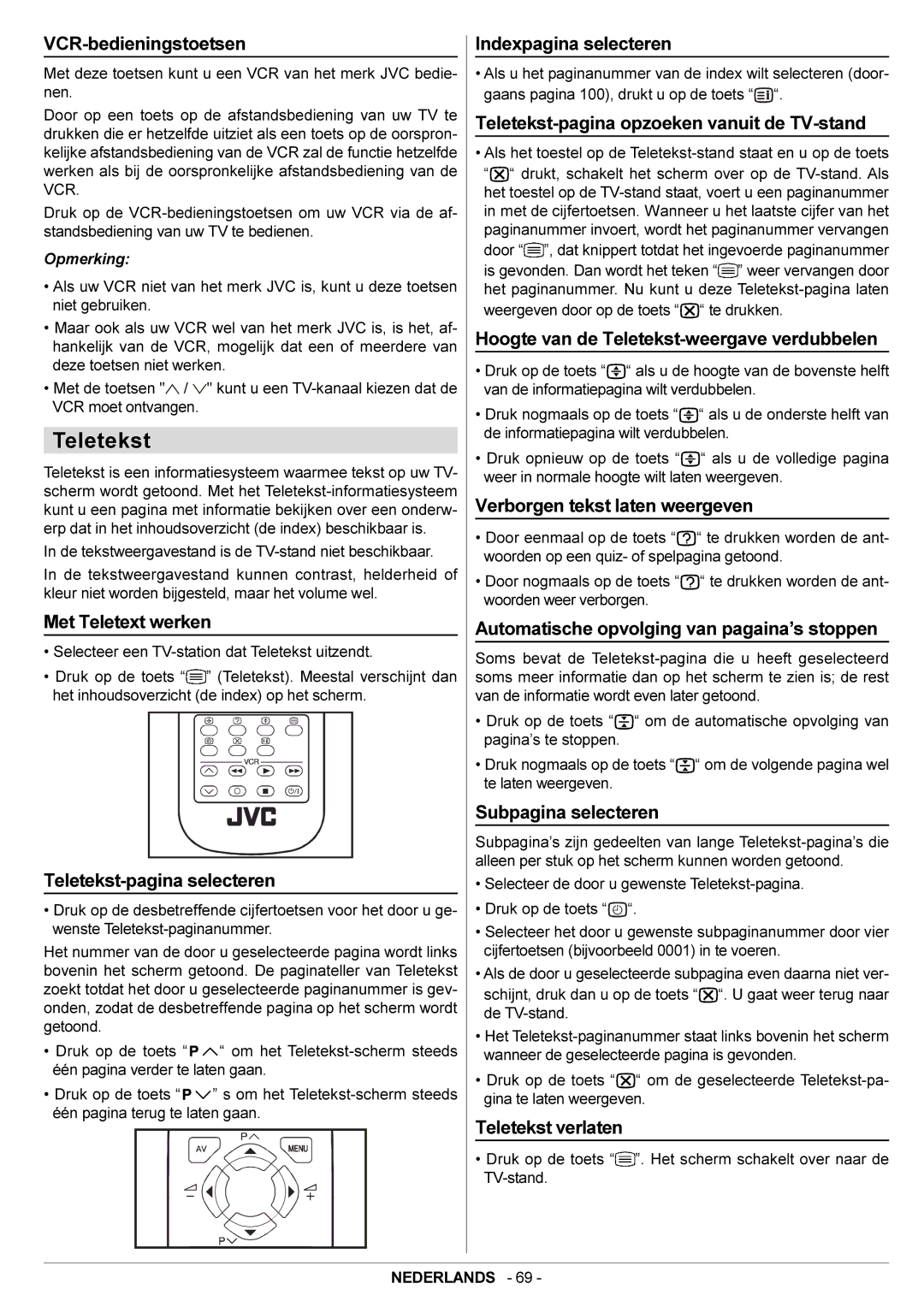 JVC AV14BJ8EPS manual Teletekst 