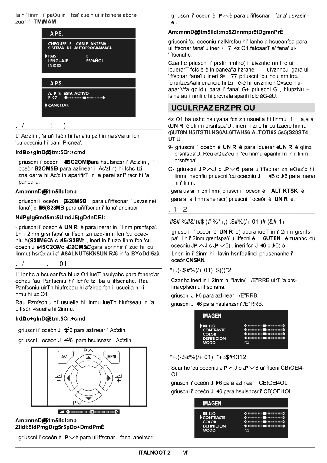 JVC AV21BJ8ENS Sistema DE Menus, Manejo con los botones de la TV, Manejo mediante el Mando a Distancia, Menú de Imagen 