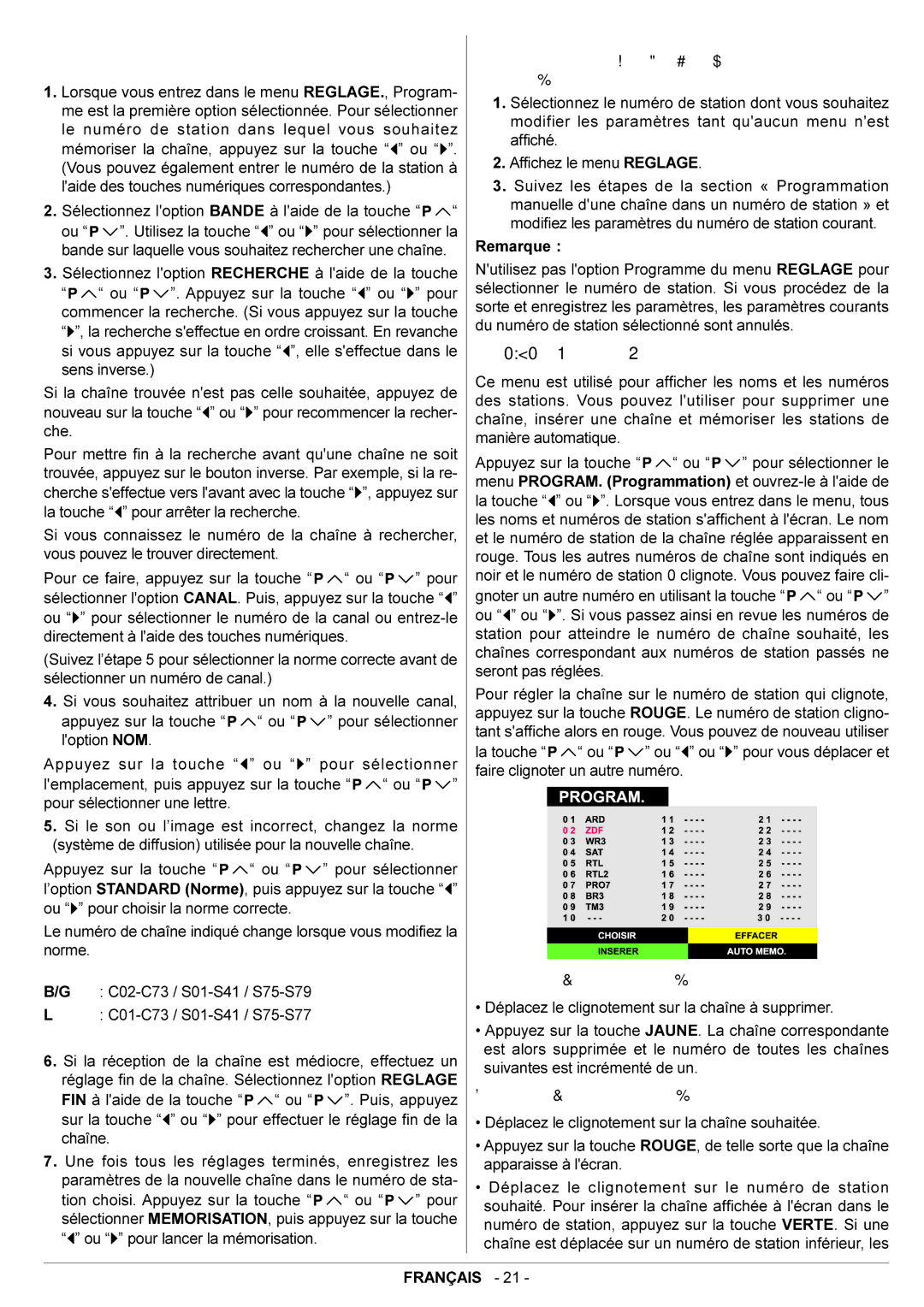 JVC AV21BT70EP, AV28BT70EP manual Si vous souhaitez modifier les paramètres du numéro de 