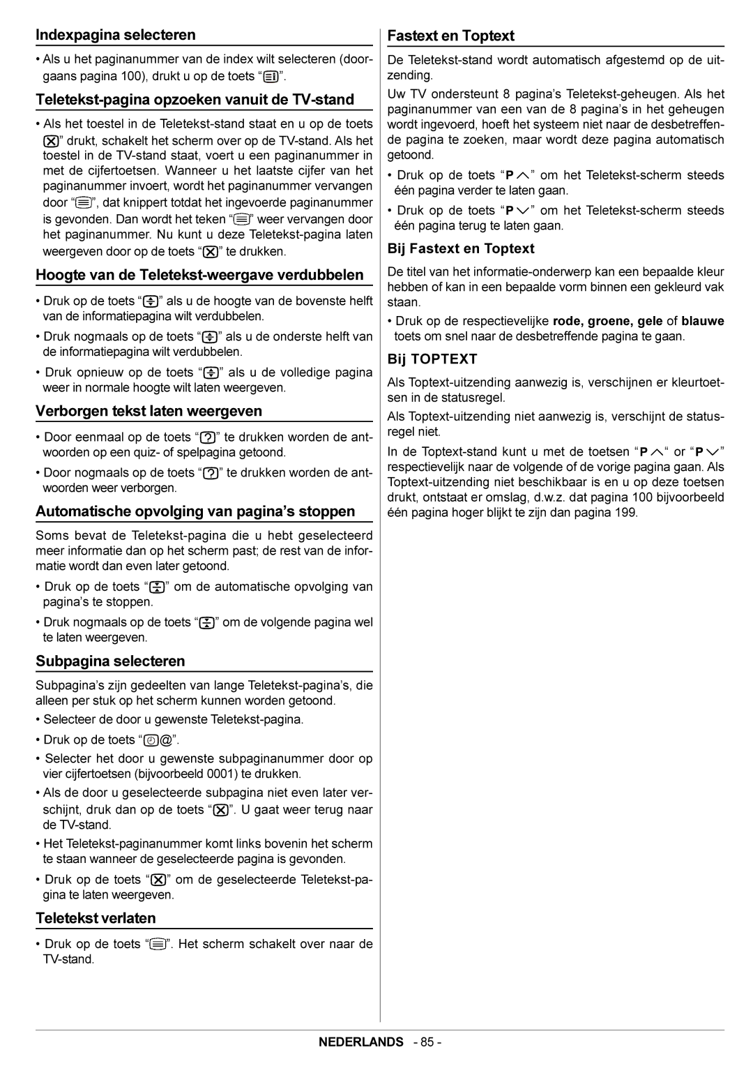 JVC AV28BH7EPS manual Indexpagina selecteren, Teletekst-pagina opzoeken vanuit de TV-stand, Verborgen tekst laten weergeven 