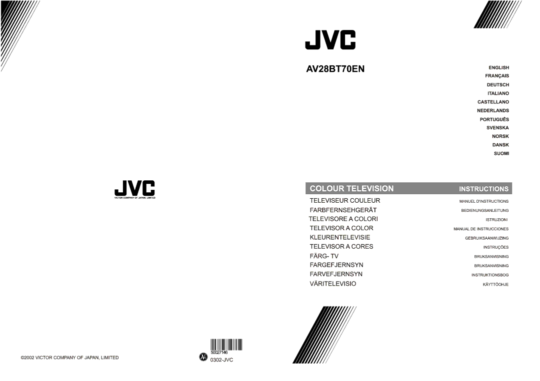 JVC AV28BT70EN manual 