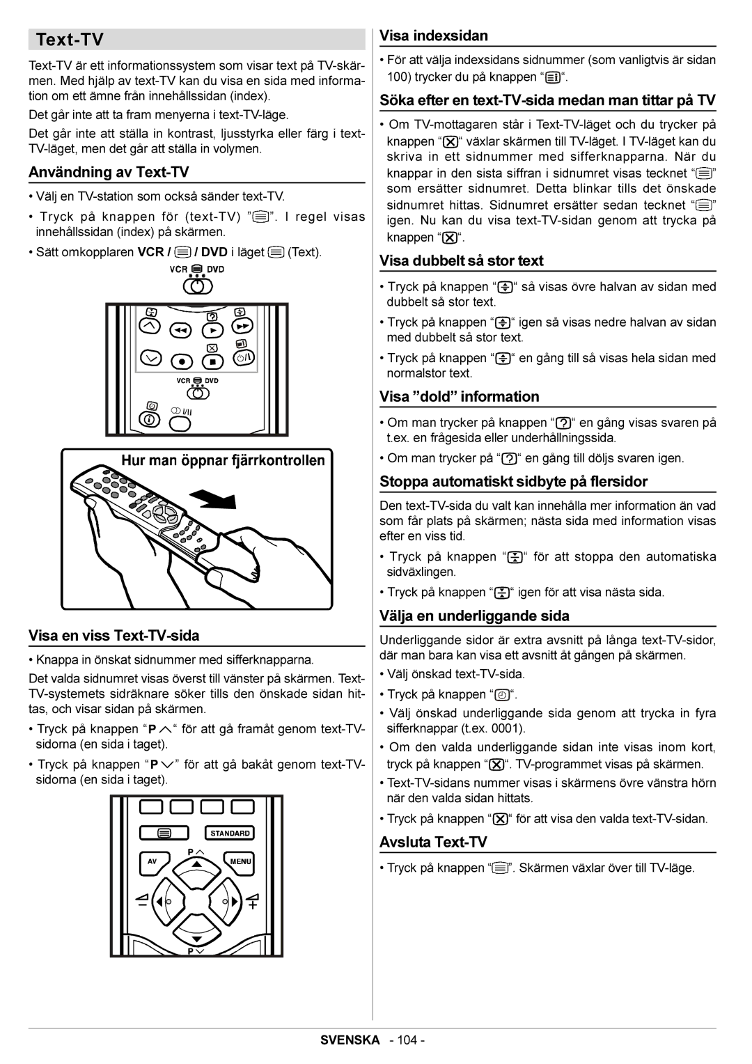 JVC AV28BT70EN manual Text-TV 