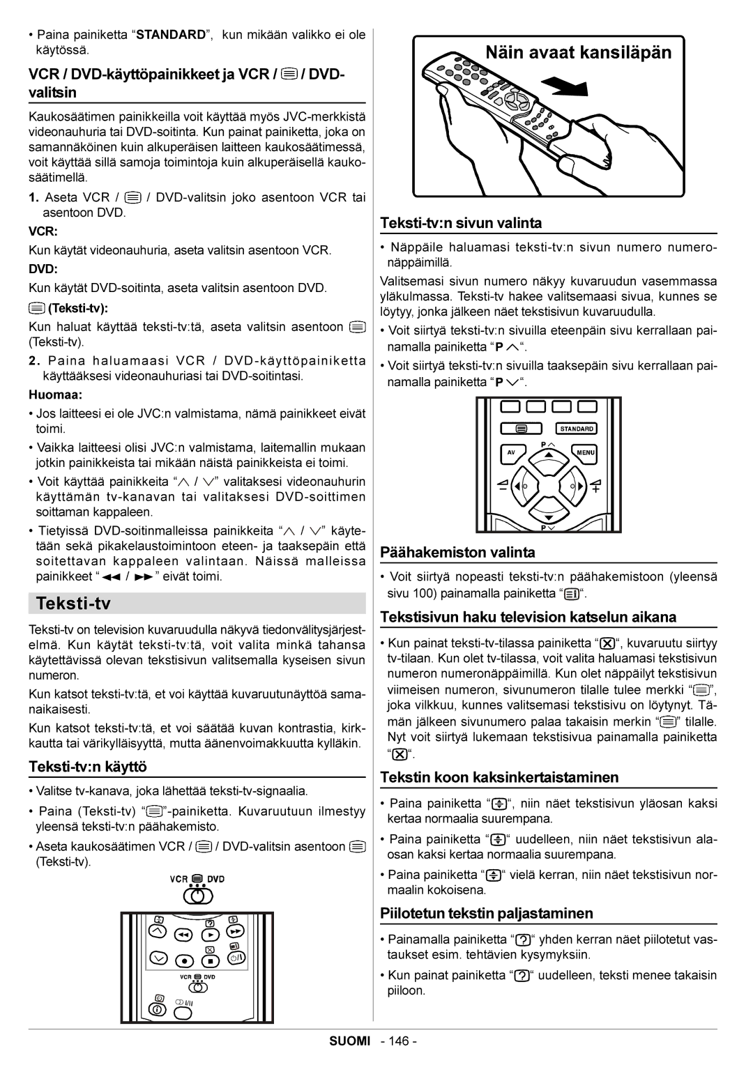 JVC AV28BT70EN manual Teksti-tv 