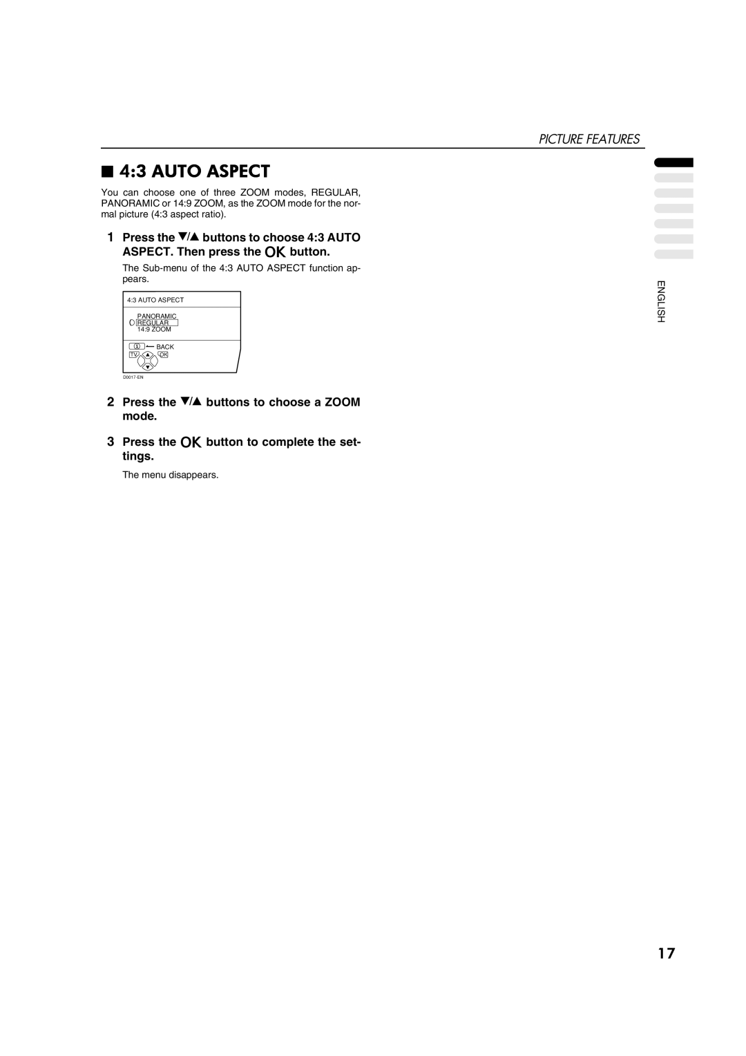 JVC AV28CH1EU manual Auto Aspect 