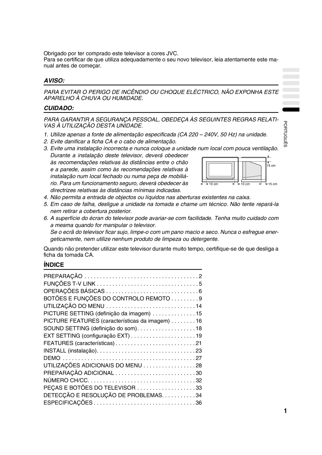 JVC AV28CT1EP manual Aviso 