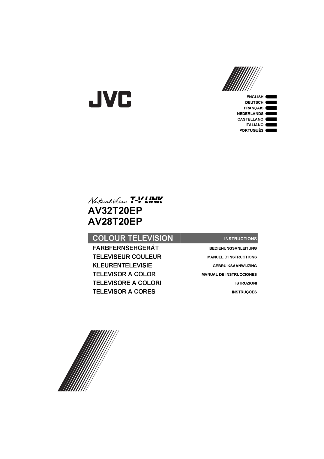 JVC manual AV32T20EP AV28T20EP, Colour Television, Instructions, Português 