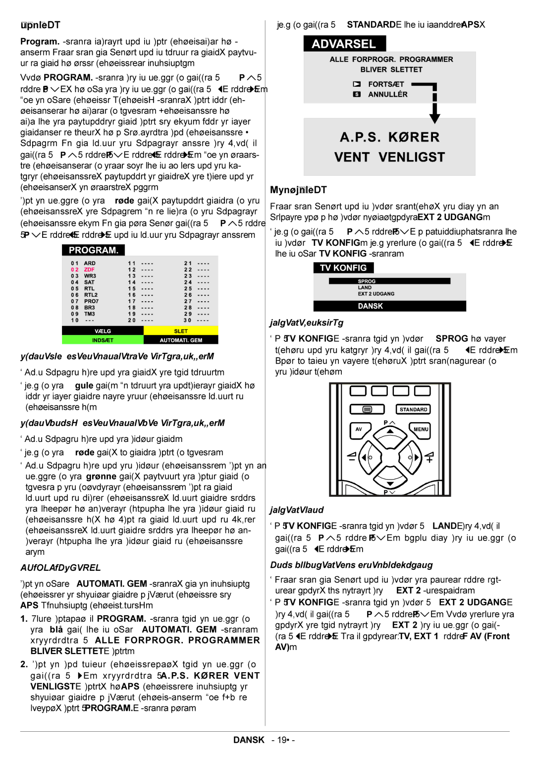 JVC AV29BF10ENS manual PROGRAM. -menu, TV Konfig -menu 