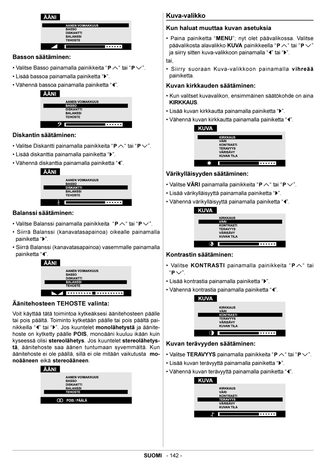 JVC AV29BF10ENS manual Kuva-valikko 