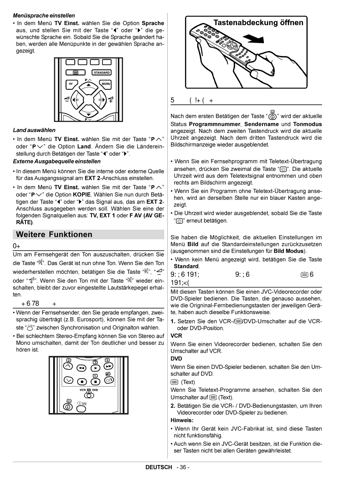 JVC AV29BF10ENS manual Weitere Funktionen 