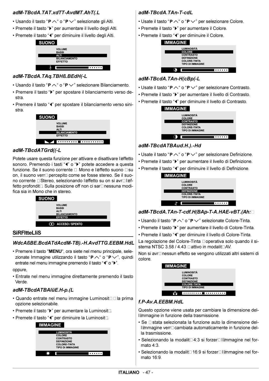 JVC AV29BF10ENS manual Menu immagine 