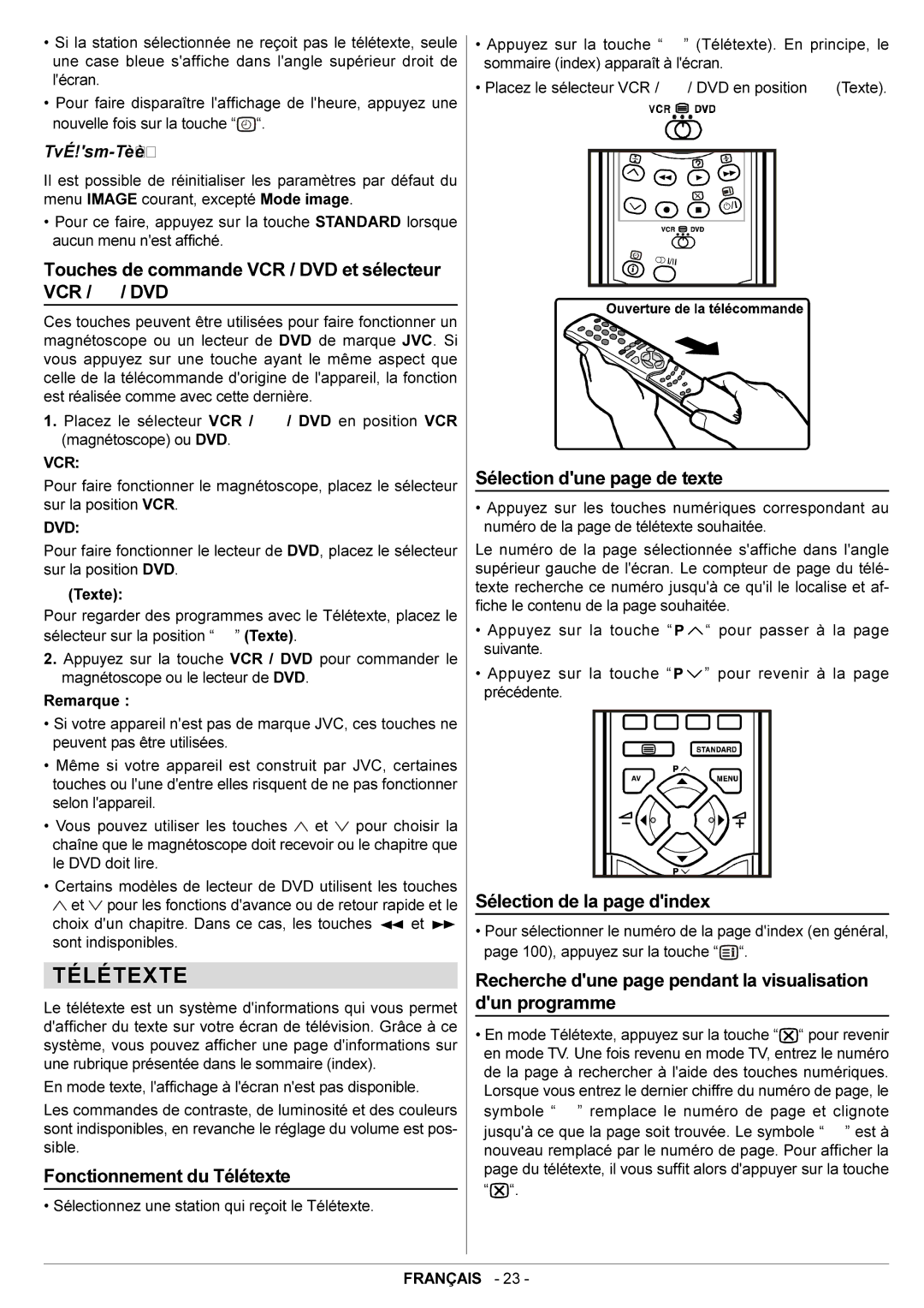 JVC AV29BF10EPS manual Télétexte 