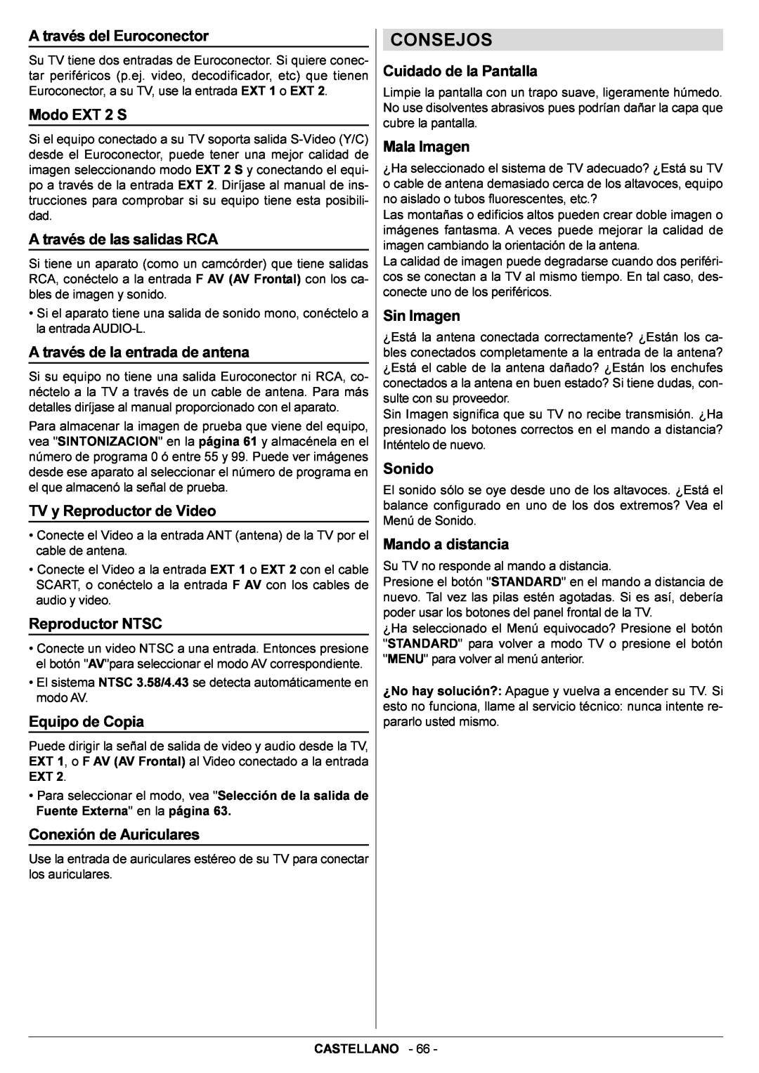JVC AV29BF10EPS manual Consejos 