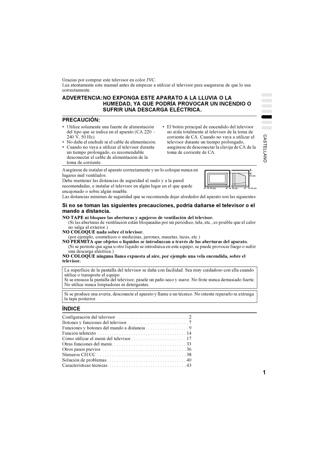 JVC AV32H20EU, AV32X25EU, AV28X25EU, AV28H20EU manual Índice 