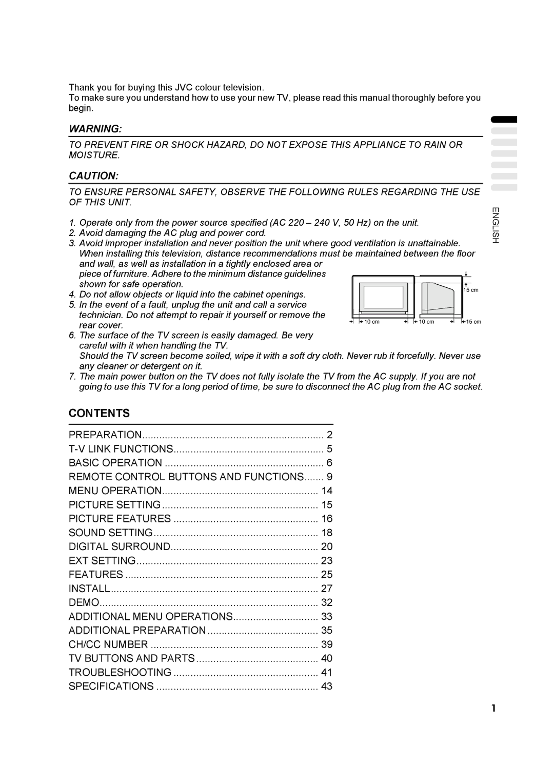 JVC AV32Z10EU manual Contents 