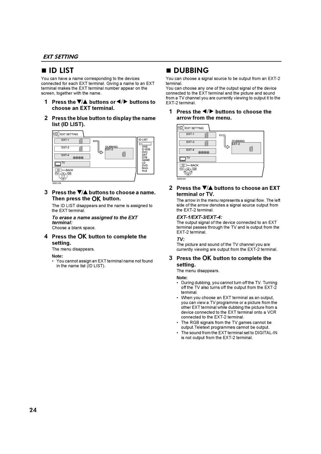 JVC AV32Z10EU manual Dubbing, Tvback, D0 022-EN, ID List 