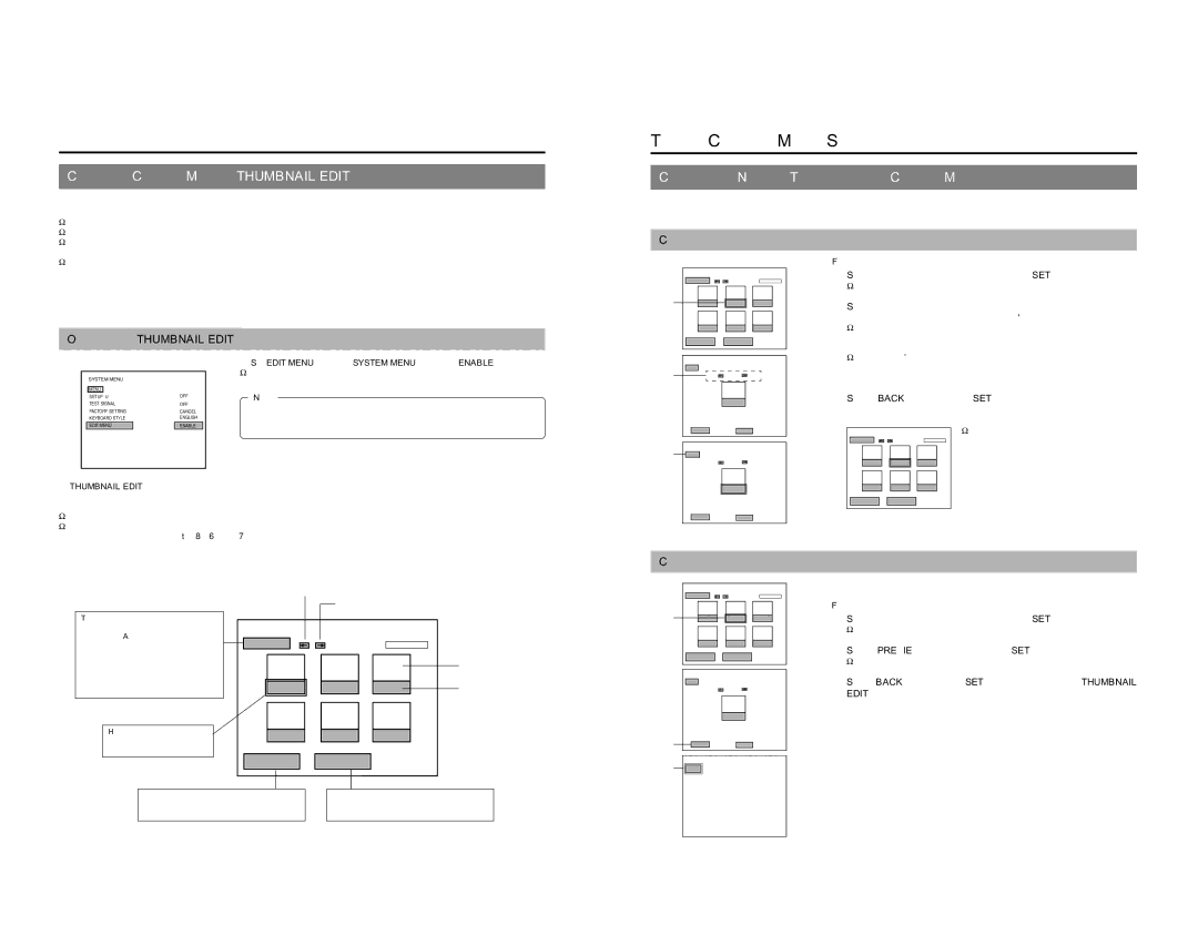 JVC BD-X200U manual Changing Chapter Menus Thumbnail Edit screen, Changing & Naming Thumbnails for Chapter Menus 