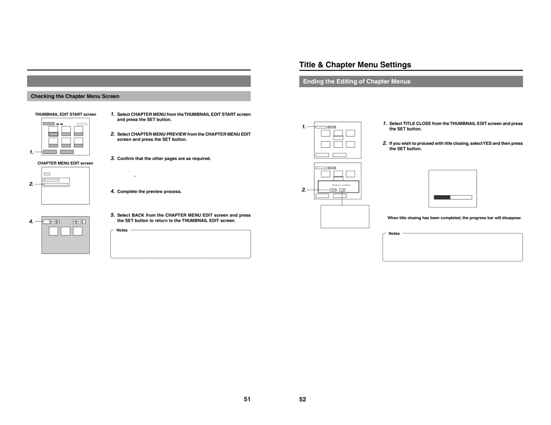 JVC BD-X200U manual Ending the Editing of Chapter Menus, Checking the Chapter Menu Screen 