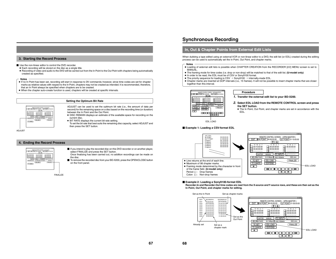 JVC BD-X200U manual In, Out & Chapter Points from External Edit Lists, Transfer the external edit list to your BD-X200, Edl 