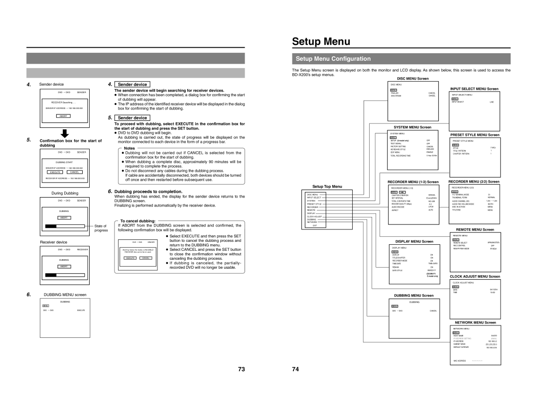 JVC BD-X200U manual Setup Menu Configuration 