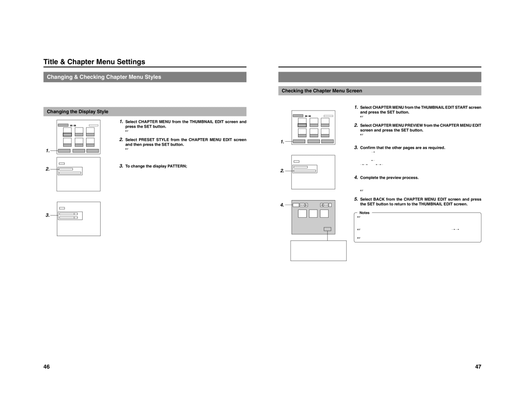 JVC BD-X201M manual Changing & Checking Chapter Menu Styles, Checking the Chapter Menu Screen, Changing the Display Style 