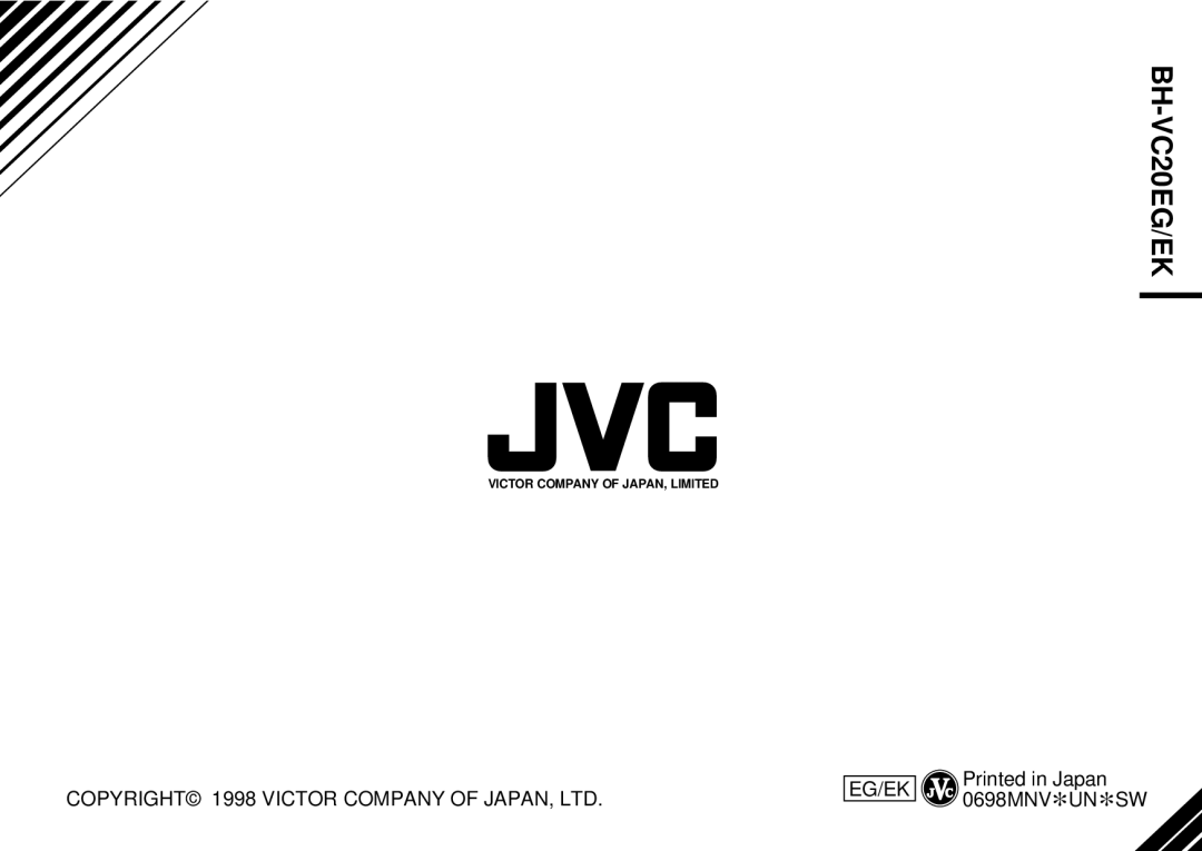 JVC BH-VC20EG/EK manual 