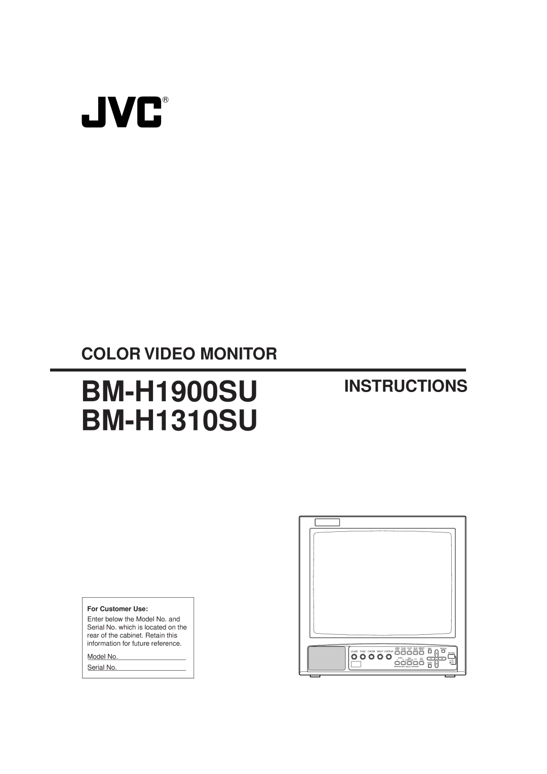 JVC BM-H1900SU manual BM-H1310SU 