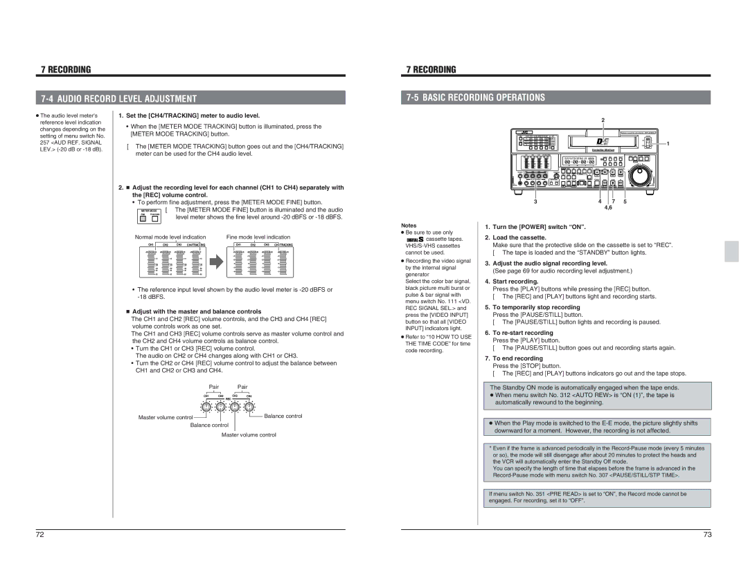 JVC BR-D95U specifications Basic Recording Operations 