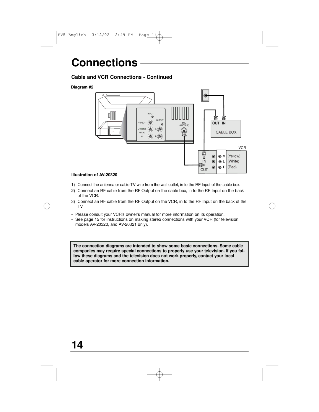 JVC C-20310, C-13311, C-13310, AV-20321 manual Connections, Diagram #2 