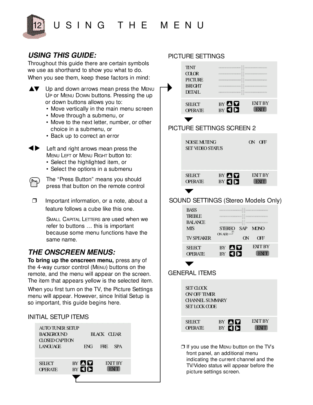 JVC C-13910, C-13911, C-20910, AV-20920, AV-20921, AV-27920 manual S I N G T H E M E N U, Using this Guide 