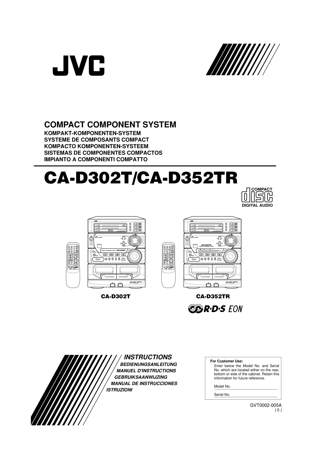 JVC manual CA-D302T/CA-D352TR 