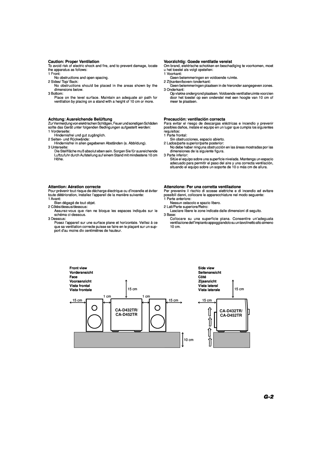 JVC CA-D452TR, CA-D432TR manual 