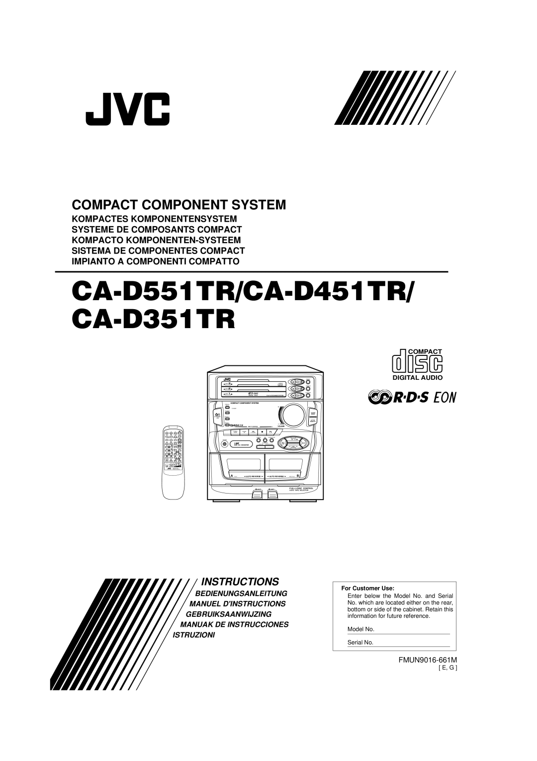 JVC manual CA-D551TR/CA-D451TR/ CA-D351TR 