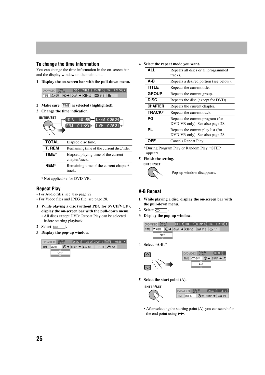 JVC CA-DXJ35 manual To change the time information 