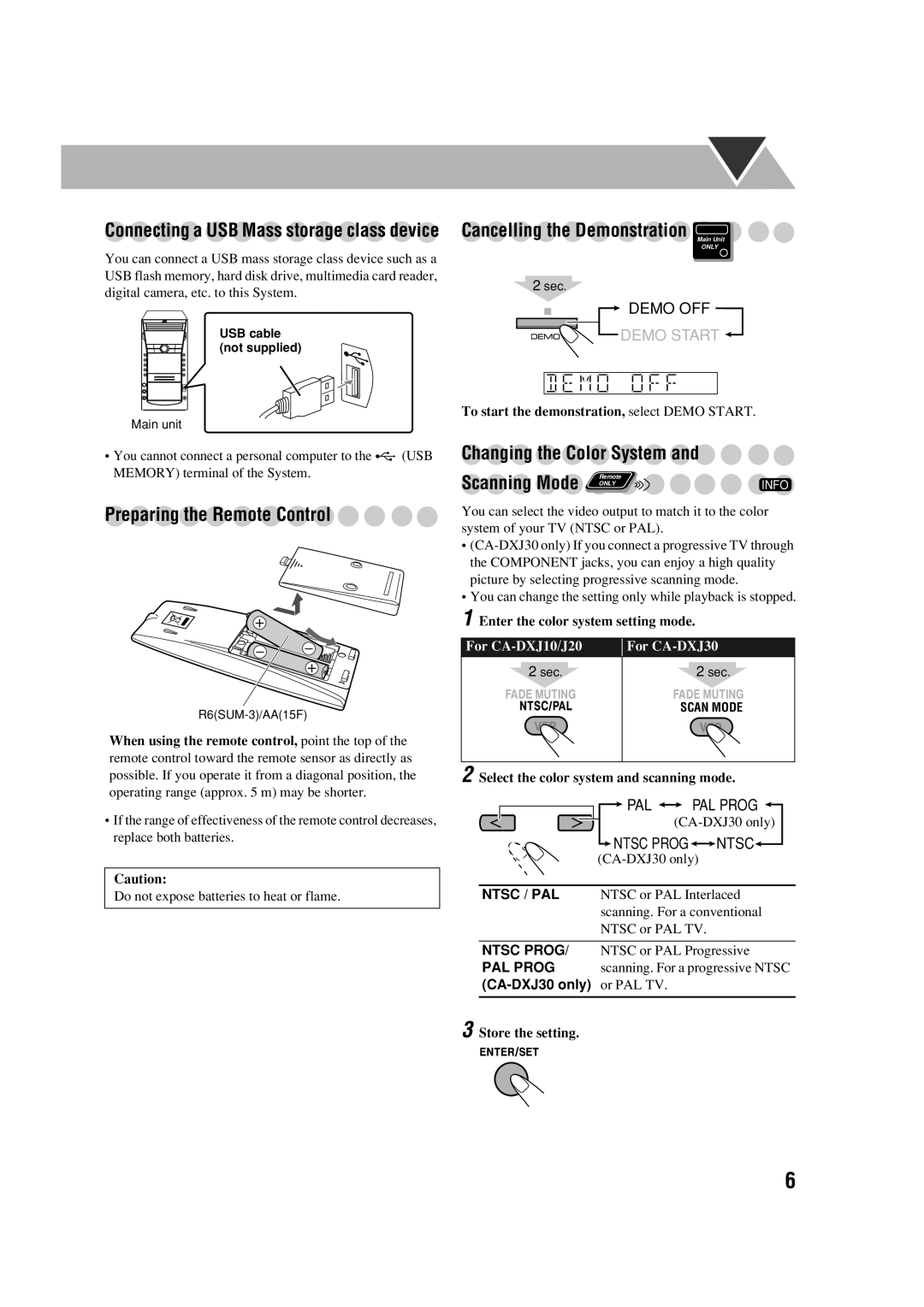 JVC CA-DXJ35 manual Connecting a USB Mass storage class device 