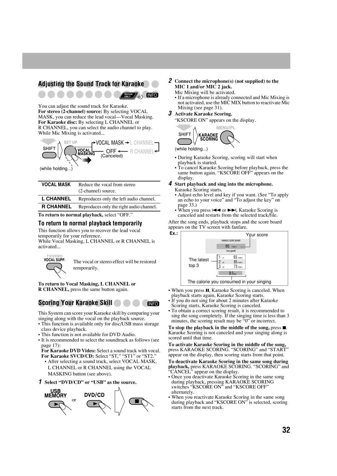 JVC CA-DXJ35 manual Your score 