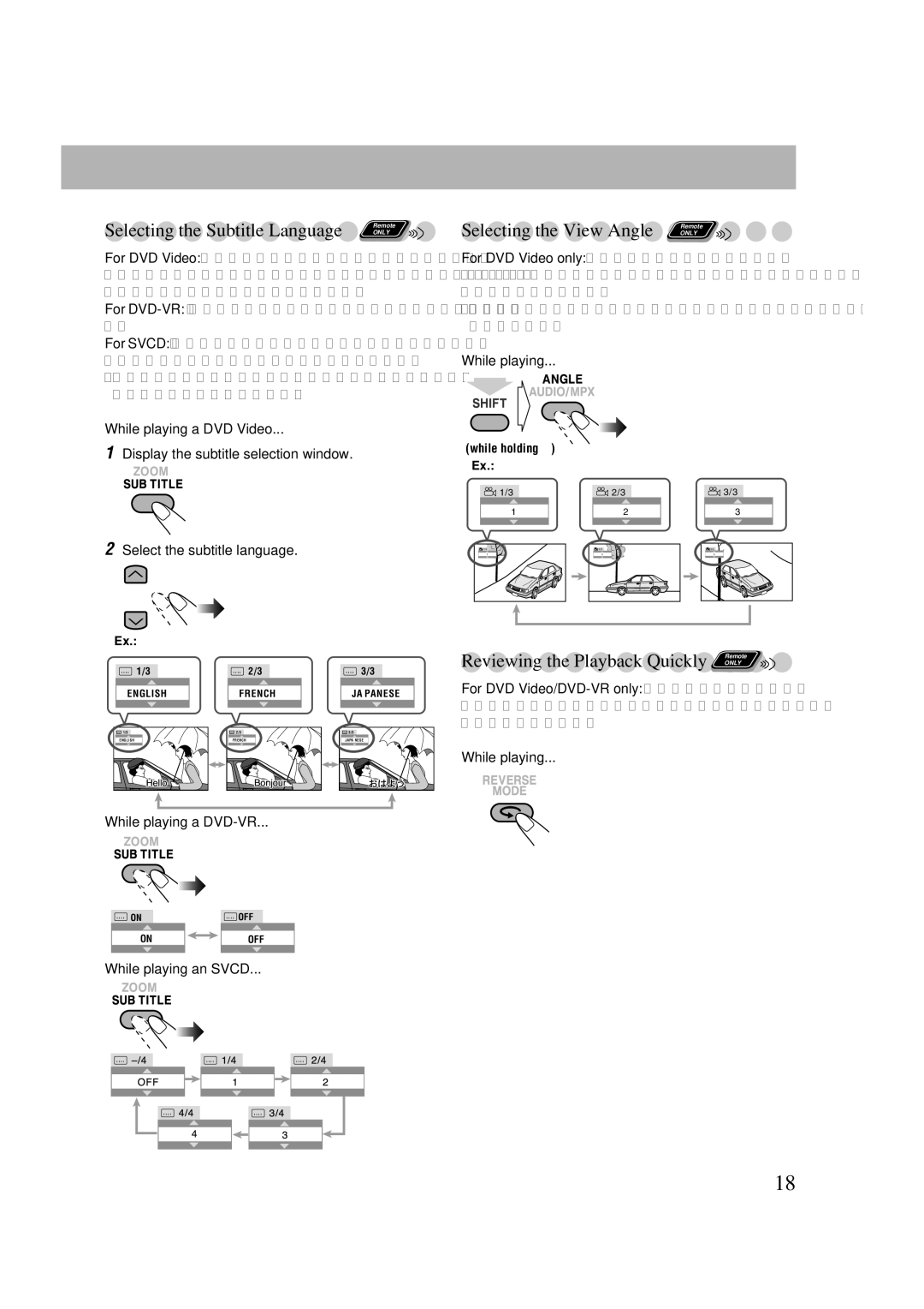 JVC CA-DXJ36 manual Selecting the View Angle 