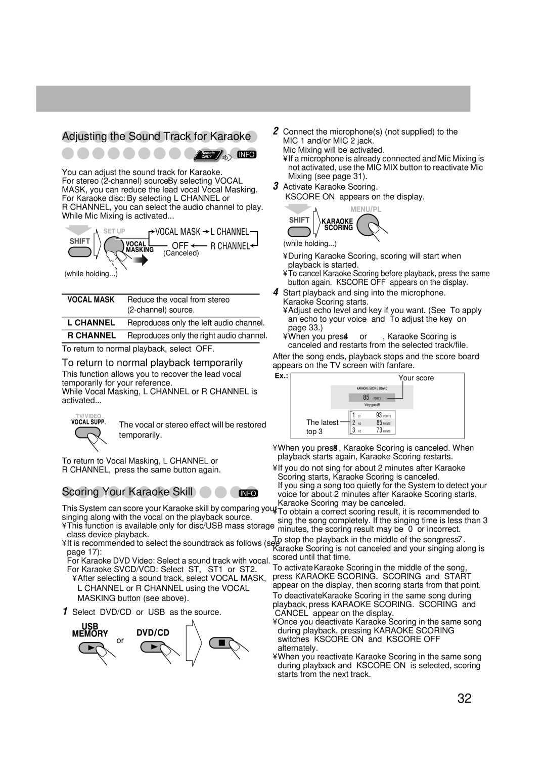 JVC CA-DXJ36 manual OFF R Channel 