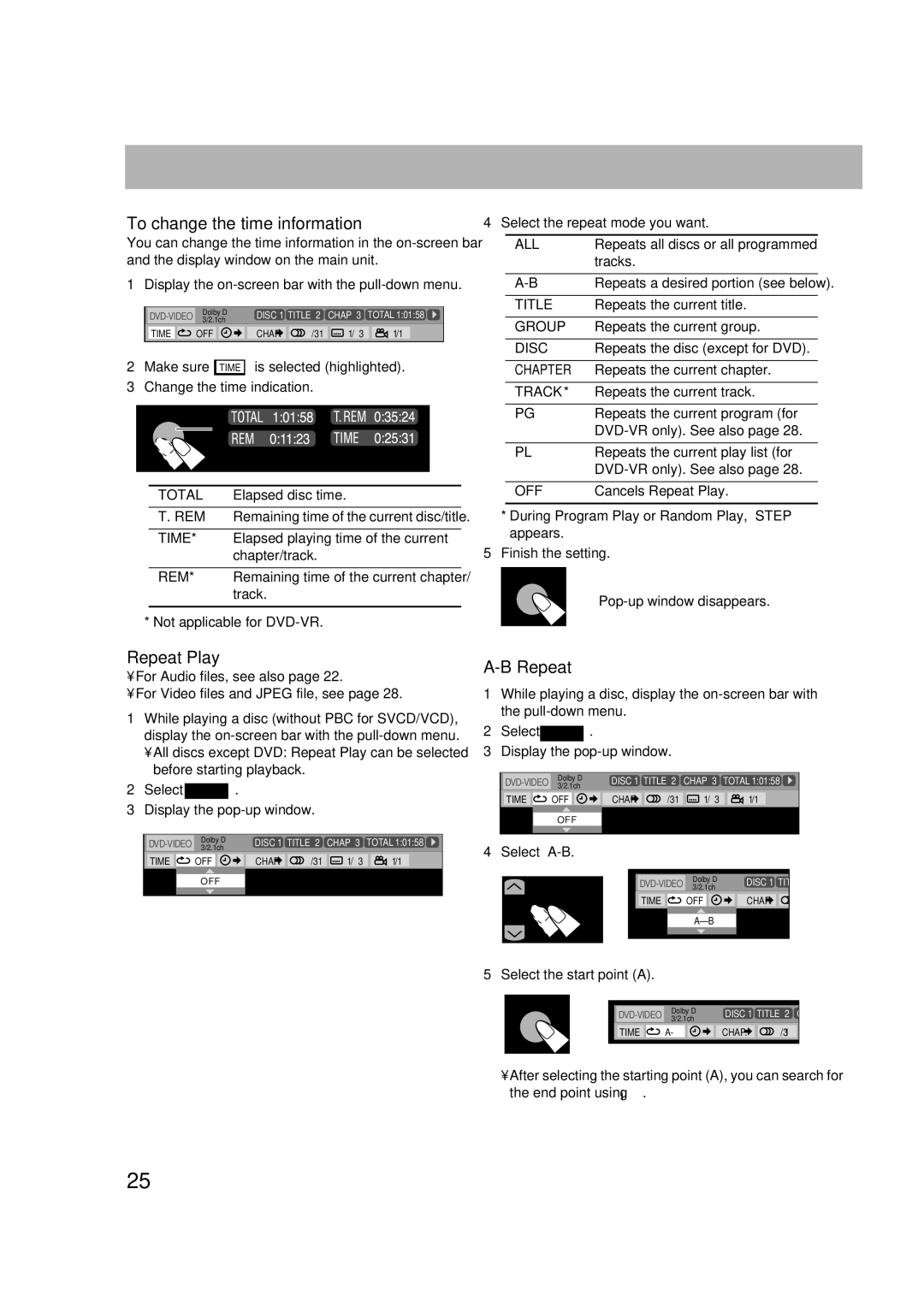 JVC CA-DXJ36 manual To change the time information 