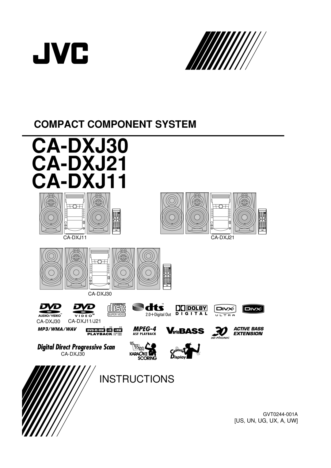 JVC CA-DXJ36 manual CA-DXJ30 CA-DXJ21 CA-DXJ11 