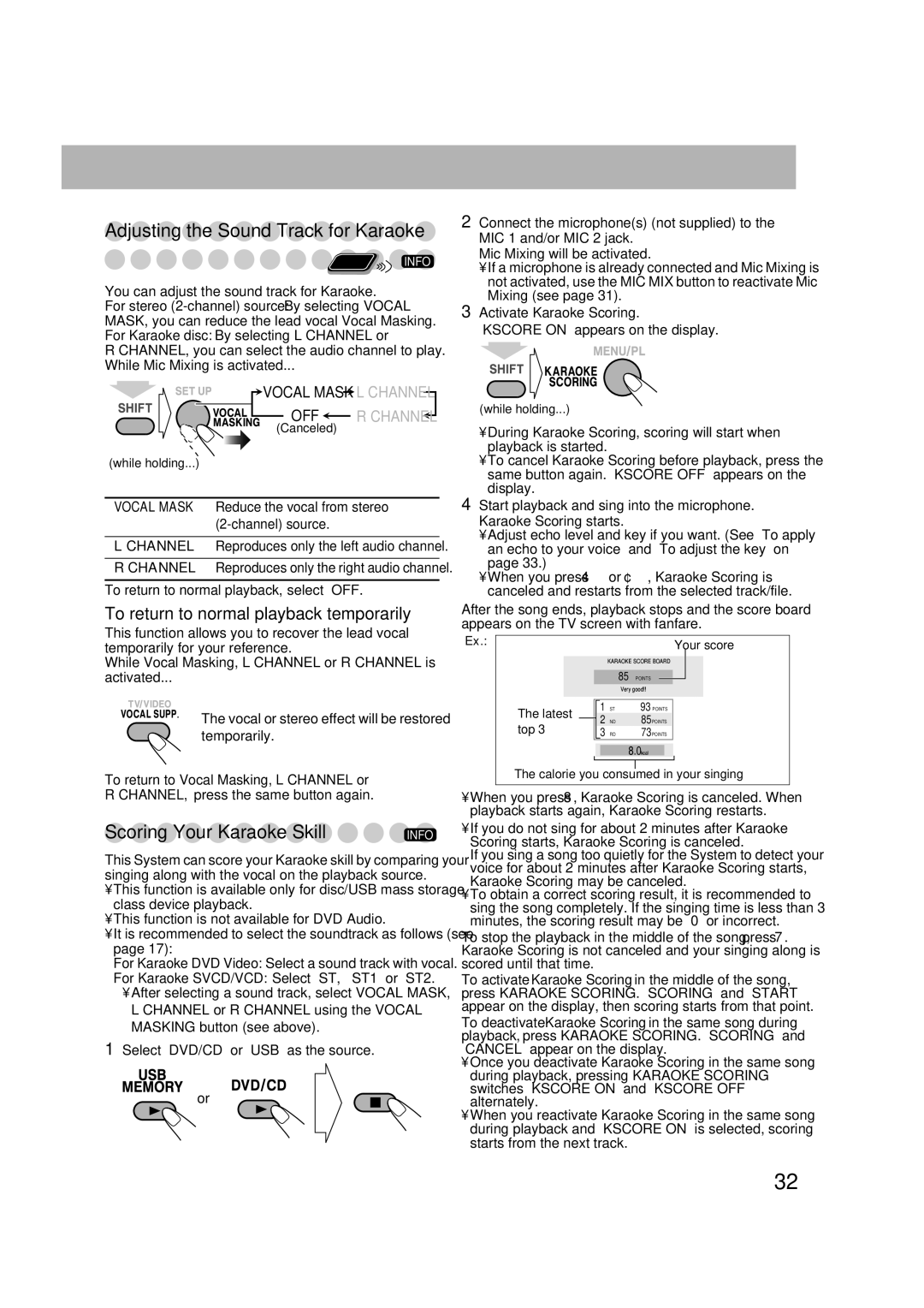 JVC CA-DXJ36 manual Your score 