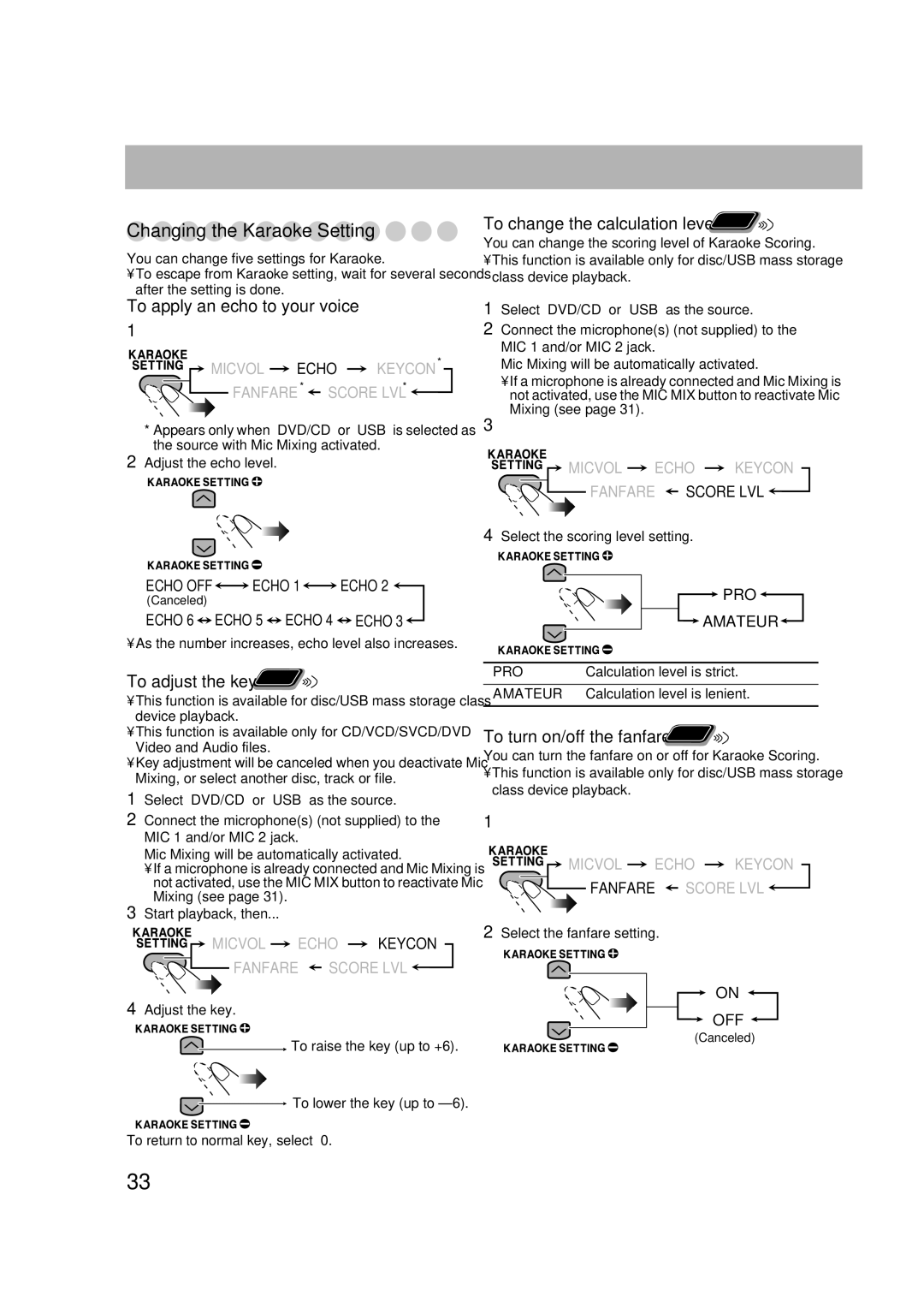 JVC CA-DXJ36 manual To change the calculation level, Calculation level is strict 