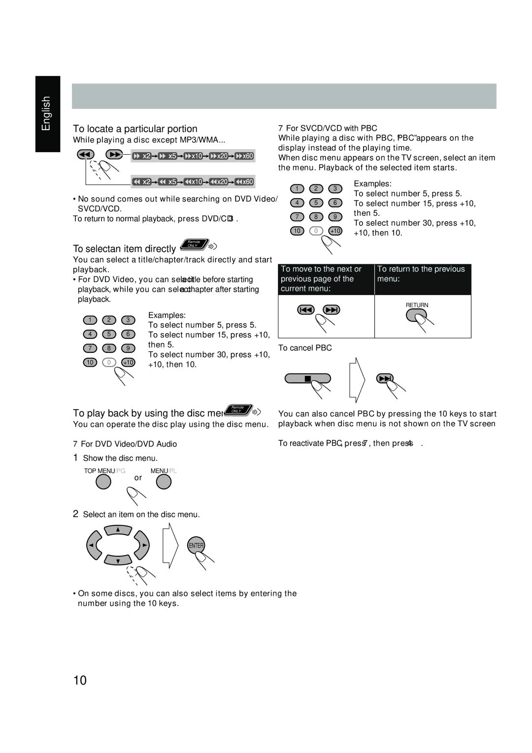 JVC CA-DXT7, CA-DXT9 manual To locate a particular portion 