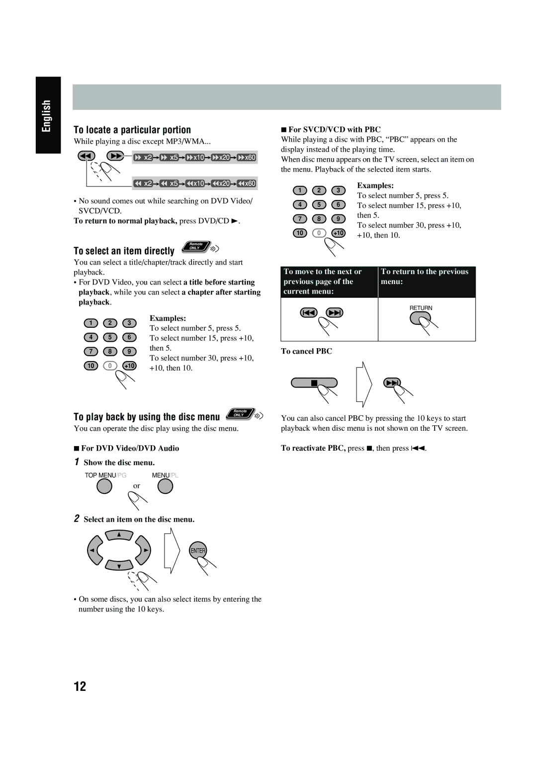 JVC CA-DXT7, CA-DXT9 manual To locate a particular portion 