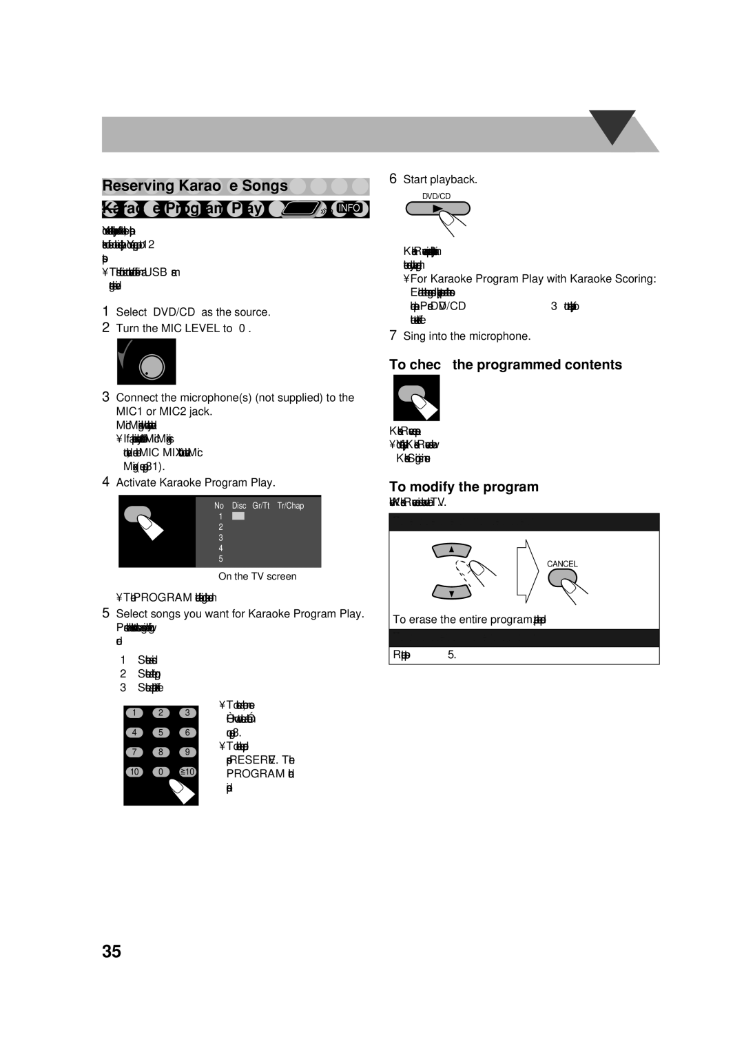 JVC CA-DXU10, CA-DXU8 manual Karaoke Program Play 