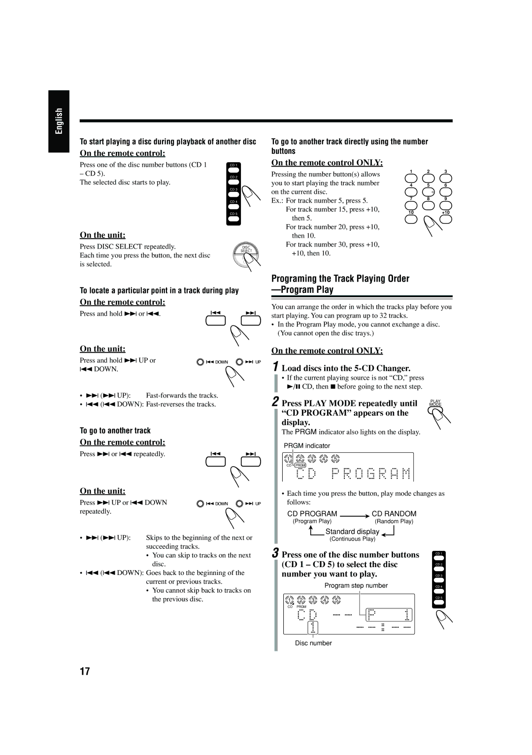 JVC CA-FSB70 manual To start playing a disc during playback of another disc 