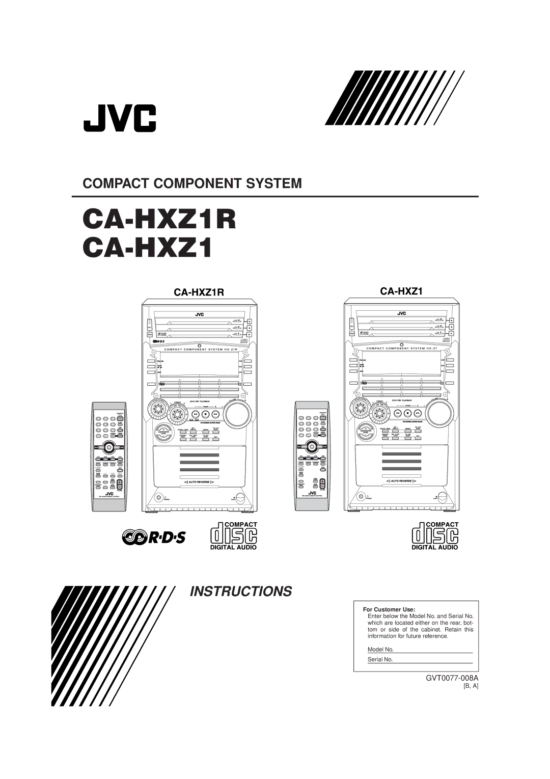 JVC CA-HXZ1R manual 